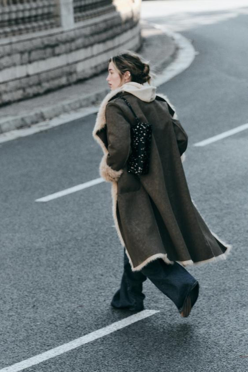 The Vault Reversible Faux-Shearling & Suede Longline Coat