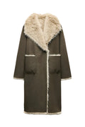 The Vault Reversible Faux-Shearling & Suede Longline Coat