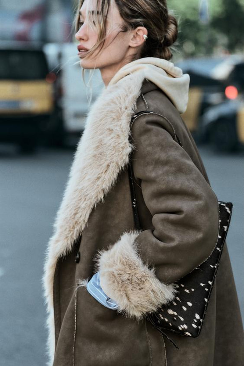 The Vault Reversible Faux-Shearling & Suede Longline Coat